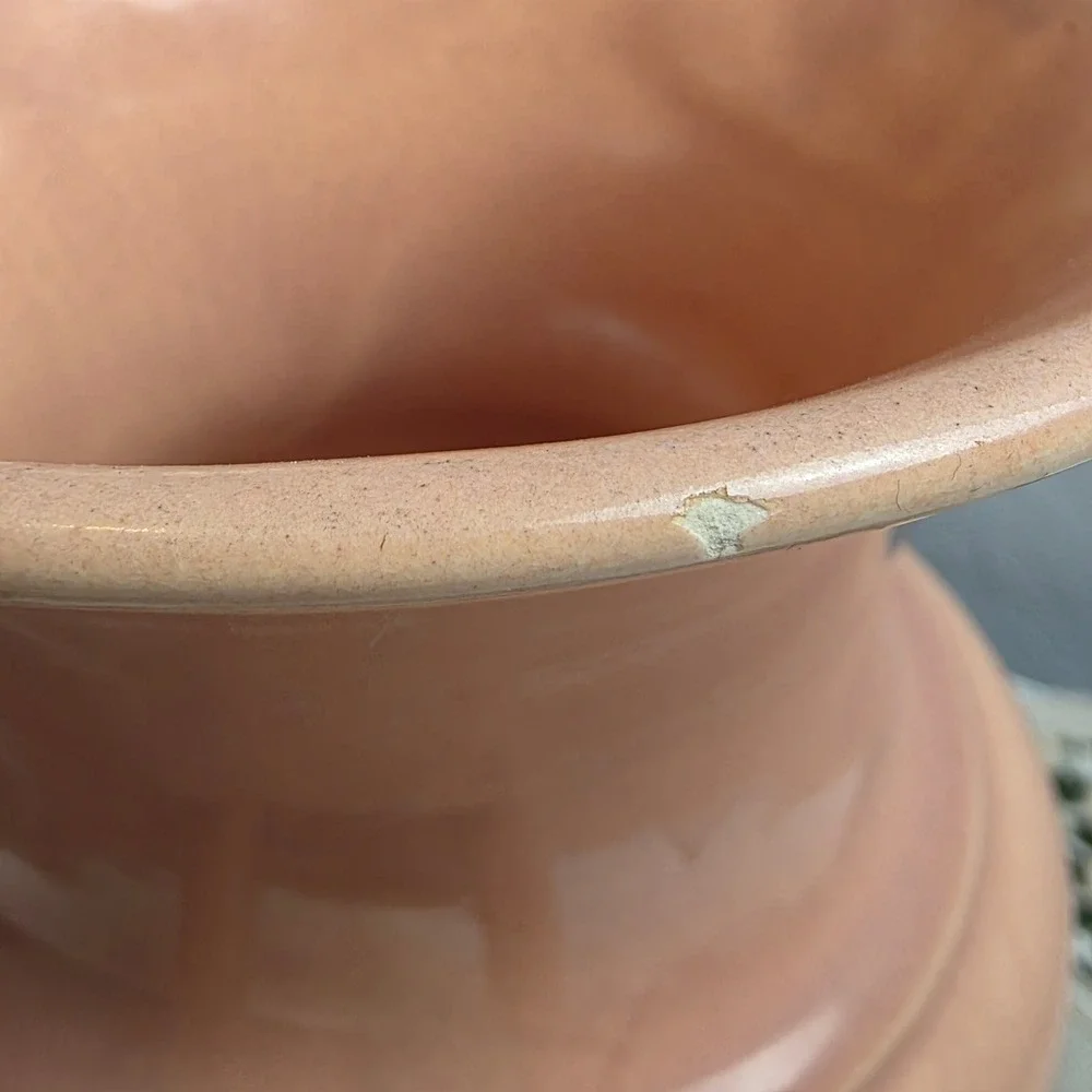 Vintage Red‎ Wing Pottery Salmon Pink Ceramic Trophy Urn Vase Art Deco Style